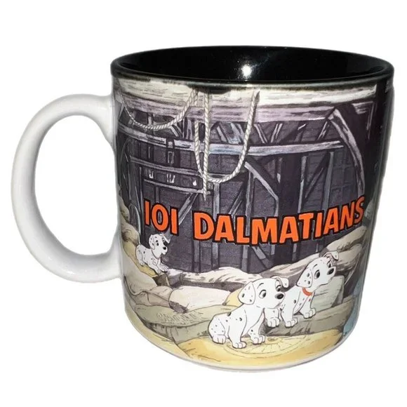 Vintage Disney Disneyana 101 Dalmatians Ceramic Collector Mug 1980s Dog  Puppies